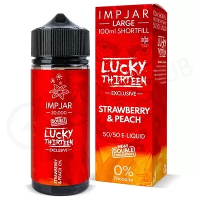 Strawberry & Peach Shortfill E-Liquid by Imp Jar & Lucky Thirteen 100ml