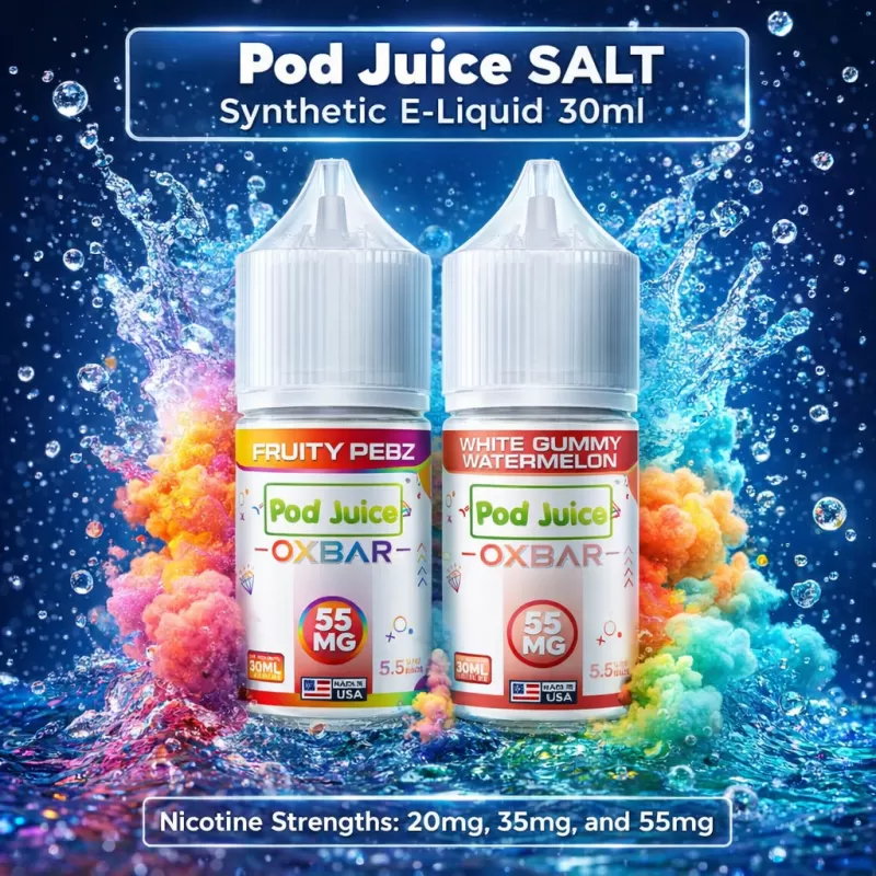 Pod Juice SALT Synthetic E-Liquid 30ml - Strawberry Kiwi FREEZE / 20mg - Vapeciga