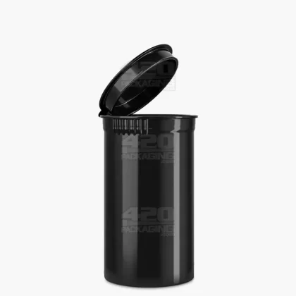Child Resistant | Opaque Black Pop Top PCR Bottles | 19dr – 3.5g – 225 Count