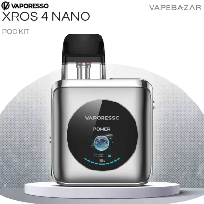 Vaporesso XROS 4 NANO – Titanium Silver - Pod Kit; 1350 mAh