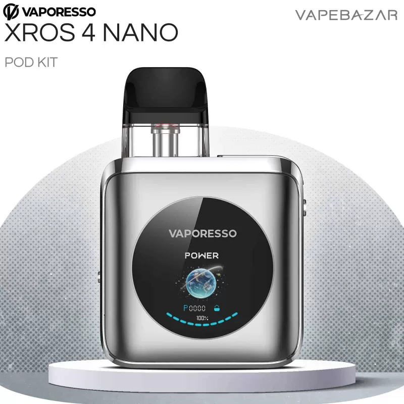 Vaporesso XROS 4 NANO – Titanium Silver - Pod Kit; 1350 mAh
