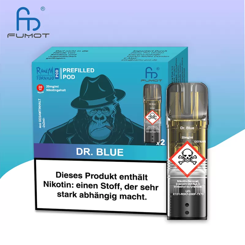 RandM Tornado Pods – Dr. Blue (2er Pack) - RandM / ca. 1200 insgesamt / 20mg/ml - Image 2