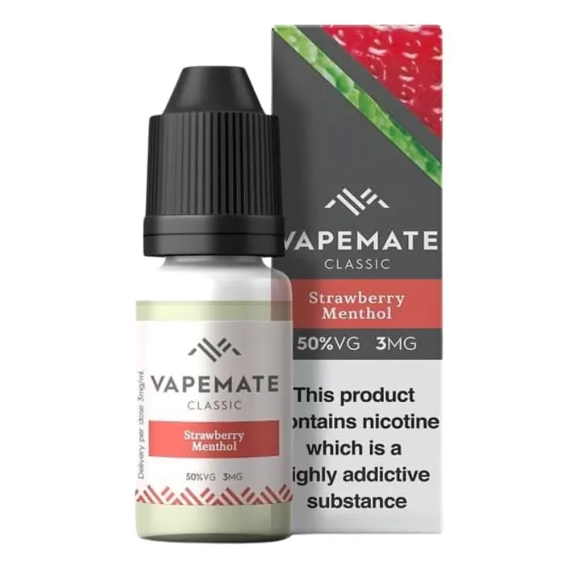 Strawberry Menthol E-Liquid by Vapemate (10ml) - 12mg