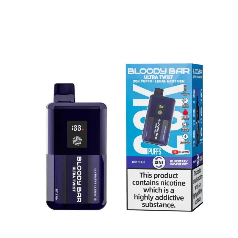 Bloody Bar Ultra Twist 20K Prefilled Vape Kit - Blue Razz Bear / Bear Mix - Image 2