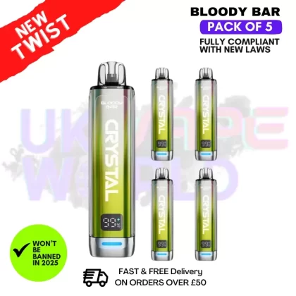 Straw Bloody Bar Crystal 10K Puff Pack Of 5