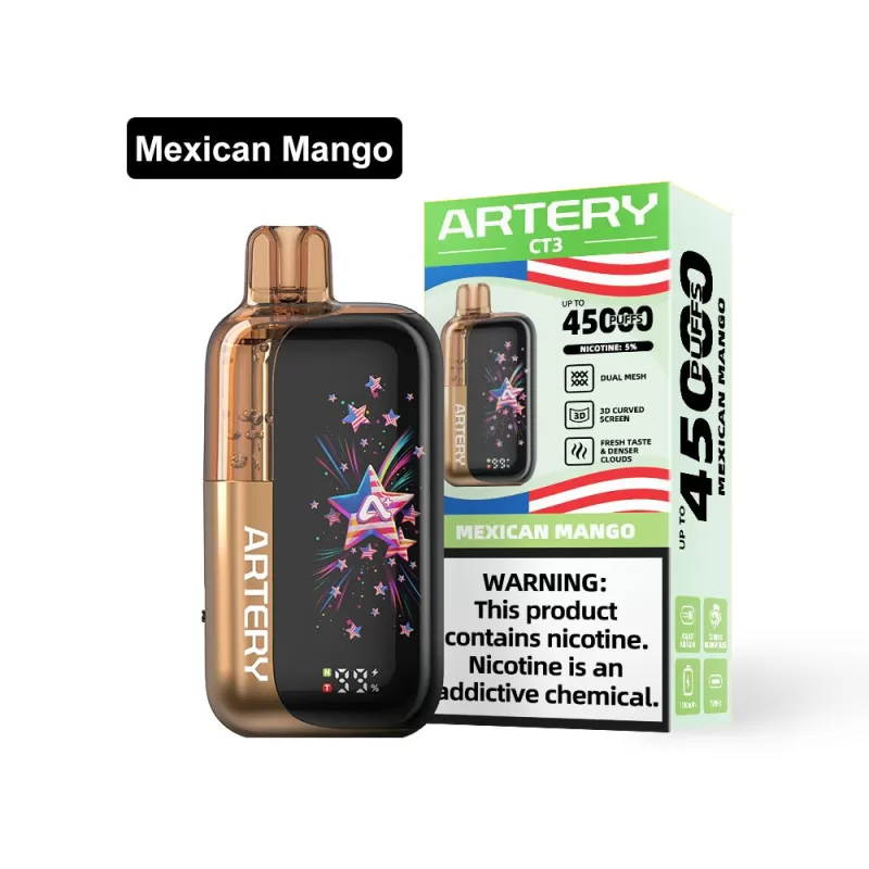 Artery CT3 45K Rechargeable Disposable Vape (45,000 Puffs) - Blue Rancher / 50 mg - Image 3