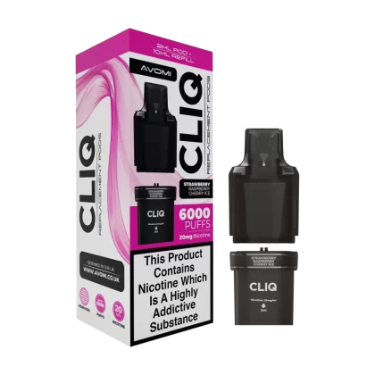 Strawberry Raspberry Cherry Avomi Cliq 6000 Refill Pack - Vapeshop Co