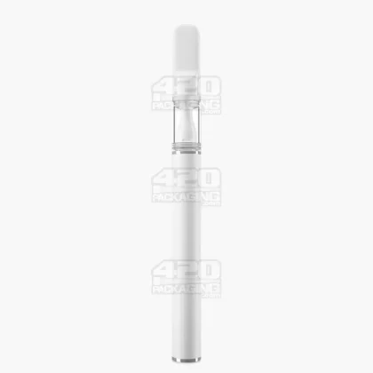 VAPER TIP | White Rechargeable Disposable Vape Pen with 2mm Aperture | 0.5mL – 300 mAh – 100 Count