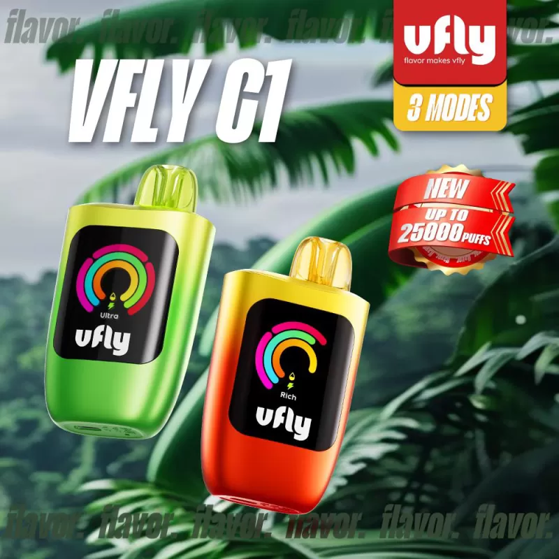 VFLY C1 25K Powered by SKE Disposable Device – 25,000 Puffs - Gigi Peach Ice