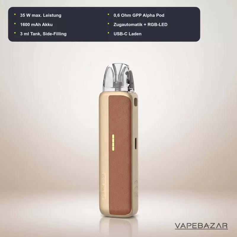 Uwell Caliburn G5 Lite SE E-Zigaretten – Set Brown Leather - Image 2