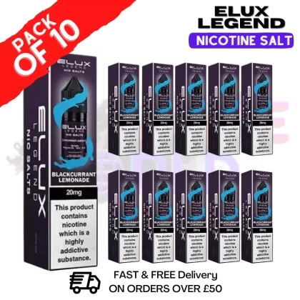 Blackcurrant Lemonade Elux Legend Nic Salt BOX OF 10
