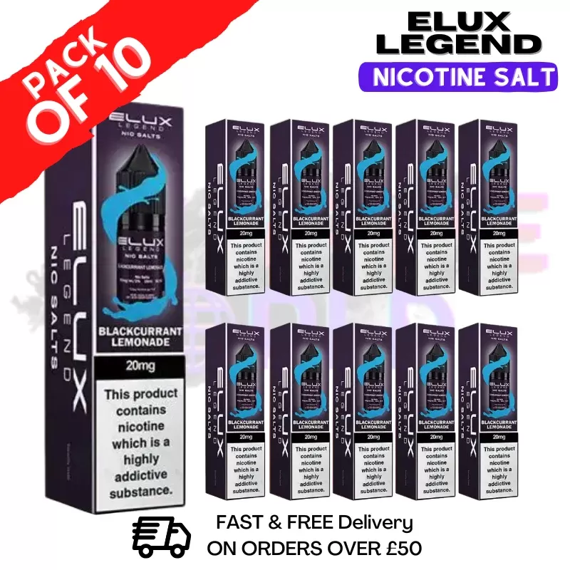 Blackcurrant Lemonade Elux Legend Nic Salt BOX OF 10