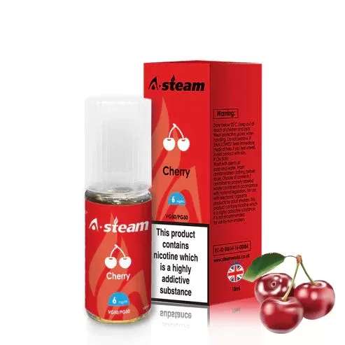 Cherry A-Steam 10ml Premium Vape Juice – Pack of 10 Bottles