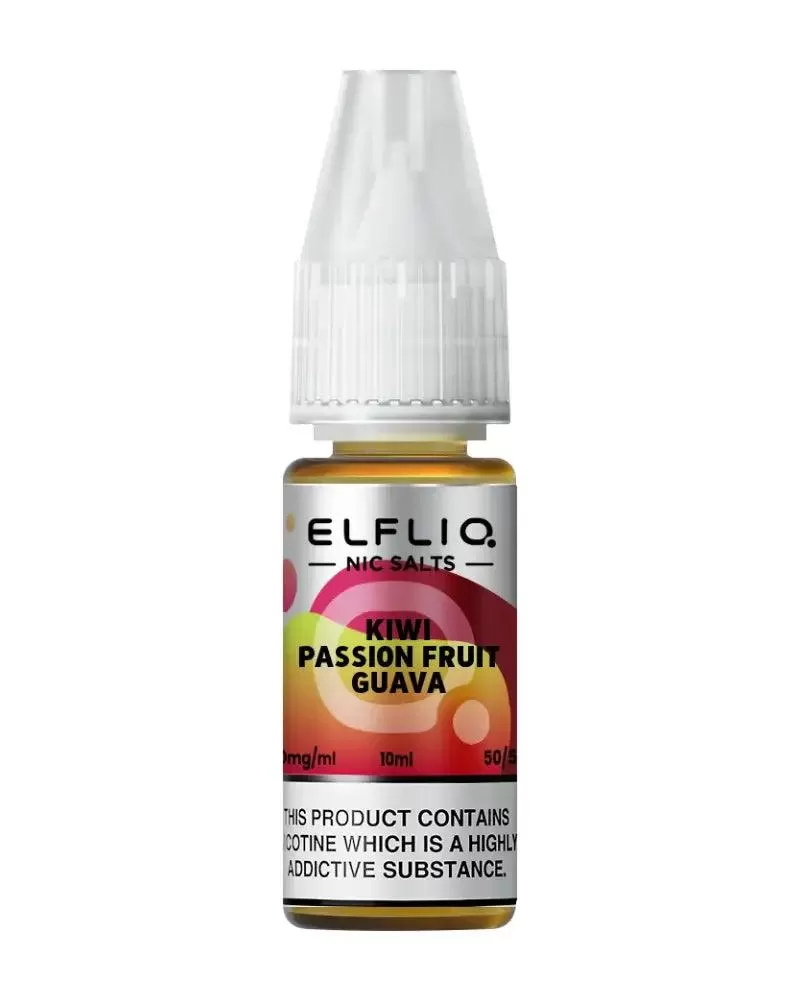 Elf Bar Elfliq Kiwi Passion Fruit Guava Nic Salt Vape Juice - Strength 20mg