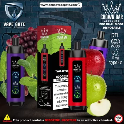 Al Fakher - Crown Bar Pro Dual Mode Disposable Vape (8,000 Puffs) - Gum Mint / 5 mg