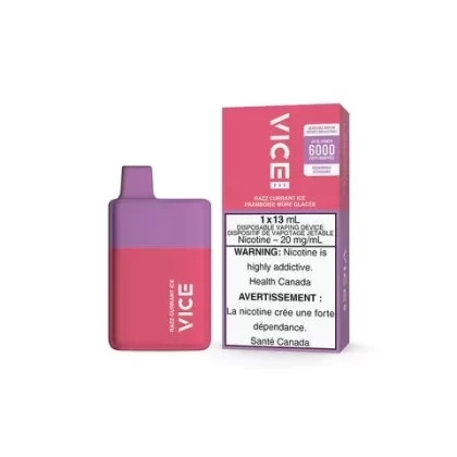 Vice Box Rechargeable Disposable Vape – 6000 Puffs – Razz Currant Ice