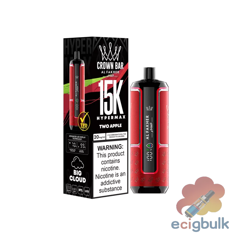 Alfakher Crown Bar 15000 Hyper Max Disposable Vape – Long-Lasting & Flavor Rich