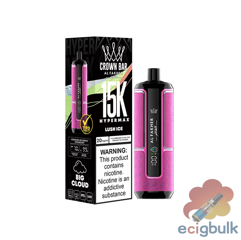 Alfakher Crown Bar 15000 Hyper Max Disposable Vape – Long-Lasting & Flavor Rich - Image 2
