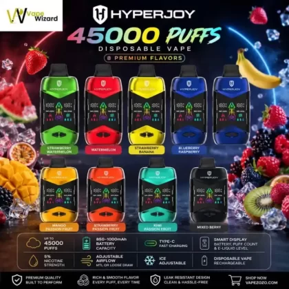 Hyperjoy 45000 Puffs Disposable Vape 50 MG In UAE - Vapewizarddxb
