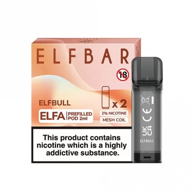 Elf Bar Elfa Elfbull Nic Salt E Liquid Pods – Elfa Series (2 x 2ml)