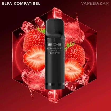 SKE Crystal 800 Pro Pods – Strawberry Burst (2er Pack) - SKE Crystal / Propylenglykol / Aromastoffe / Nikotin / Glycerin / ca. 1600 insgesamt