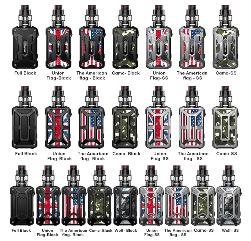 Rincoe Mechman Kit 228W with Mesh Tank 4.5ml - Steel Bone-American Flag Black - Image 2