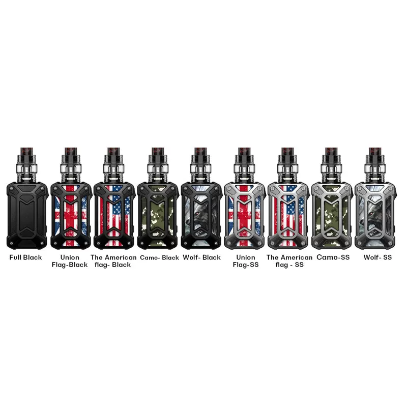Rincoe Mechman Kit 228W with Mesh Tank 4.5ml - Steel Bone-American Flag Black - Image 3