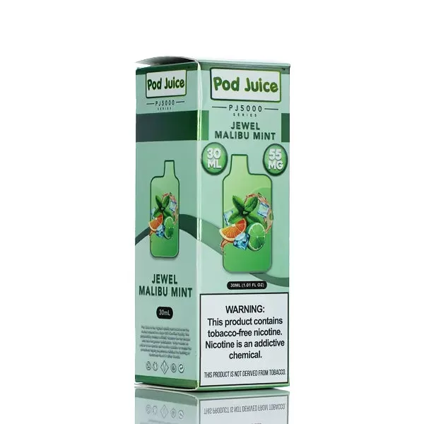 Pod Juice Salt PJ5000 - Jewel Malibu Mint - 30ml (DISCONTINUED) - 55mg - Image 3