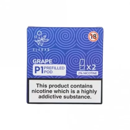 Elf Bar Mate 500 P1 Grape Mate P1 Nic Salt E Liquid Pods (2 x 2ml)