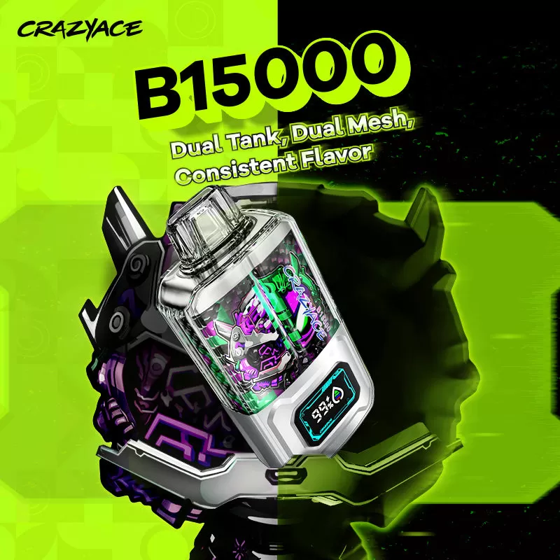 CRAZYACE B15000 Disposable Device – 15000 Puffs - Watermelon Bubble Gum