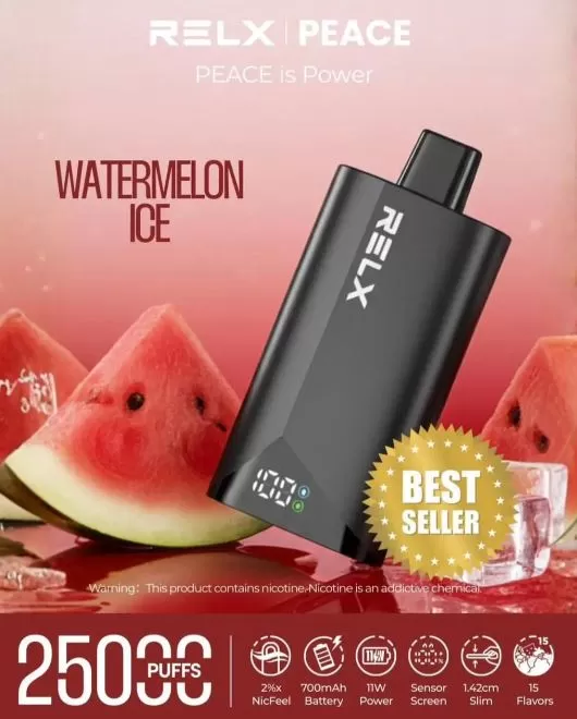 Relx Peace 25K Rechargeable Disposable Vape (25,000 Puffs) - Kiwi Passion Guava / 20 mg - Image 2