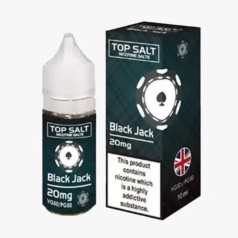 Top Salt Nic Salt E-Liquid - Pack of 10 - Black Jack / Strength 20mg - Image 3