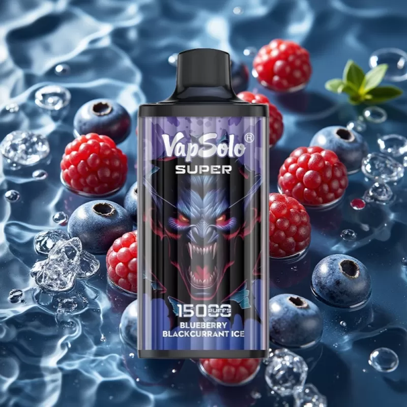 Vapsolo Super 15000 Puffs Blueberry Blackcurrant Ice Disposable Vape 40ml 850mAh Type-C - Bangvapeaustralia