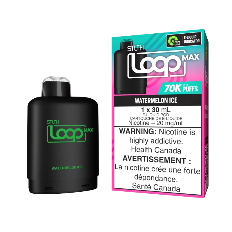 STLTH LOOP MAX Pod Pack - Watermelon Ice - 20 mg/mL (wholeseller) - Excise ON, 20 mg/mL (wholeseller) - Excise AB