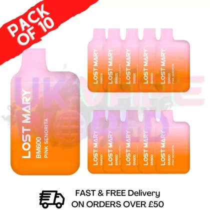 Pink Senorita Lost Mary 600 Puff Bars Pack Of 10