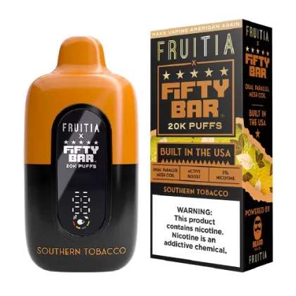 Southern Tobacco Disposable Vape (20000 Puffs) by Fruitia x Fifty Bar