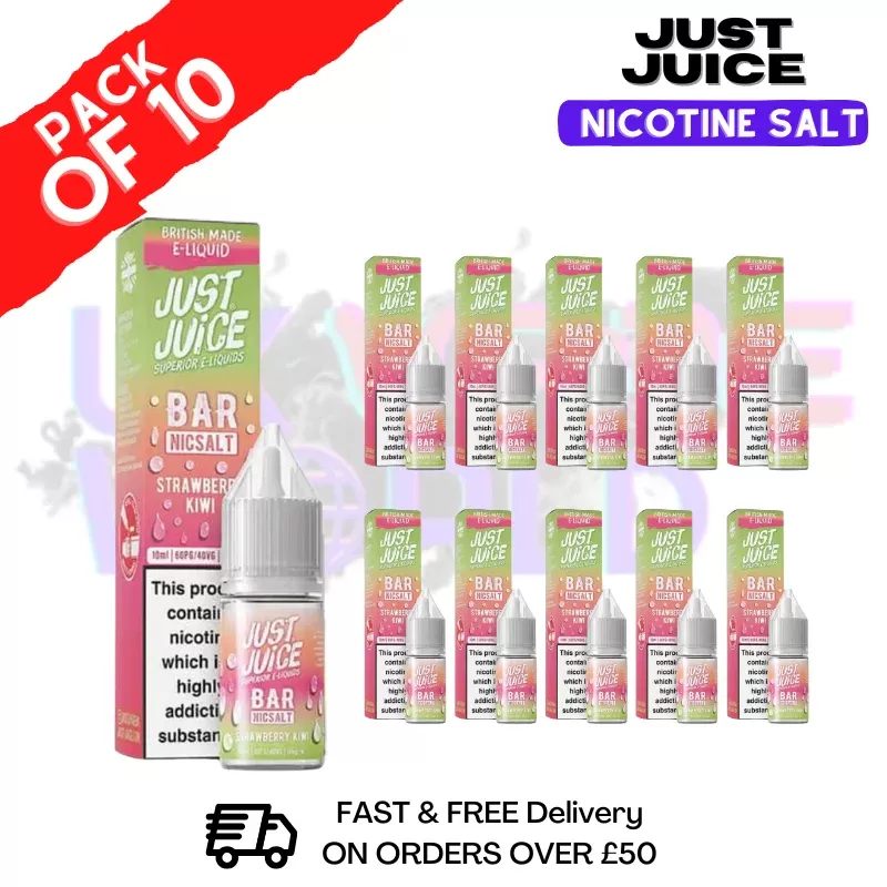 Strawberry Kiwi Just Juice Nic Salt Box Of 10 – ONLY £17.99