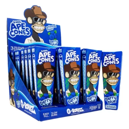 G-ROLLZ Ape Cones - 24 Per Box - 3 Cones Per Pack - Pop Activated Flavoured Filter - Strawberry Swing