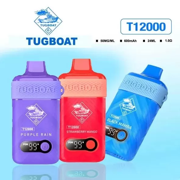 Tugboat T12000 Disposable Vape (12,000 Puffs) - 50 mg / Red Mamba Ice - Image 2