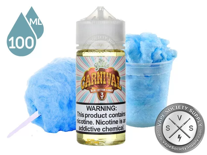 Blue Cotton Candy by Juice Roll Upz Carnival 100ml - Vape Product, Vape Product (819A05)