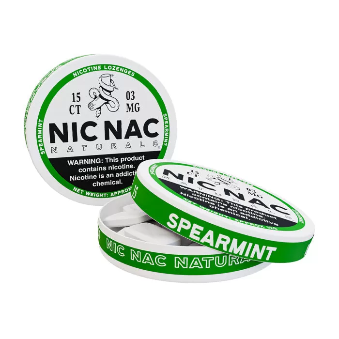 Nic Nac Spearmint Nicotine Lozenges - 15 per can - 3 mg - Image 2