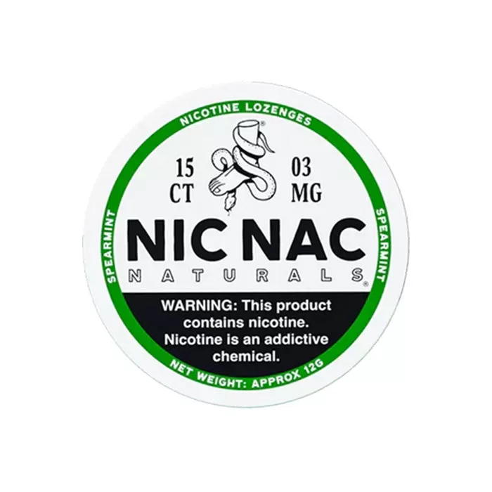 Nic Nac Spearmint Nicotine Lozenges - 15 per can - 3 mg - Image 3