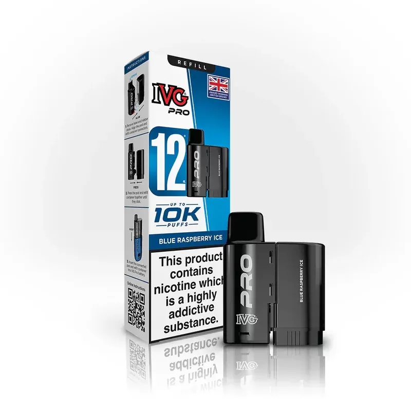 IVG Pro Zero Nicotine Blue Raspberry Ice Refill - Nicotine Strength#0mg