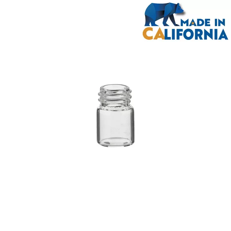 American Glass Vial | Oil Vial 13/425 Thread | 23mm – Clear – 144 Count
