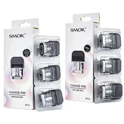 SMOK Novo X Replacement Pod Cartridge 2ml with Coil (3pcs/pack) - Type#DC MTL 0.8ohm>Meshed 0.8ohm