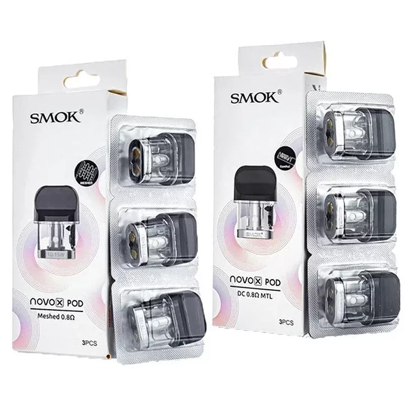 SMOK Novo X Replacement Pod Cartridge 2ml with Coil (3pcs/pack) - Type#DC MTL 0.8ohm>Meshed 0.8ohm