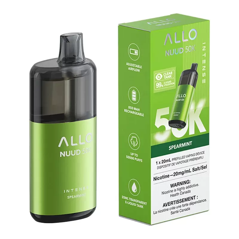 Allo Intense Nuud 50K Disposable Vape Device – Spearmint 20ml - Nicotine Strength#20mg/ml