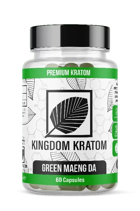 Kingdom Kratom Green Maeng Da Kratom Capsules - size#60 Count>120 Count