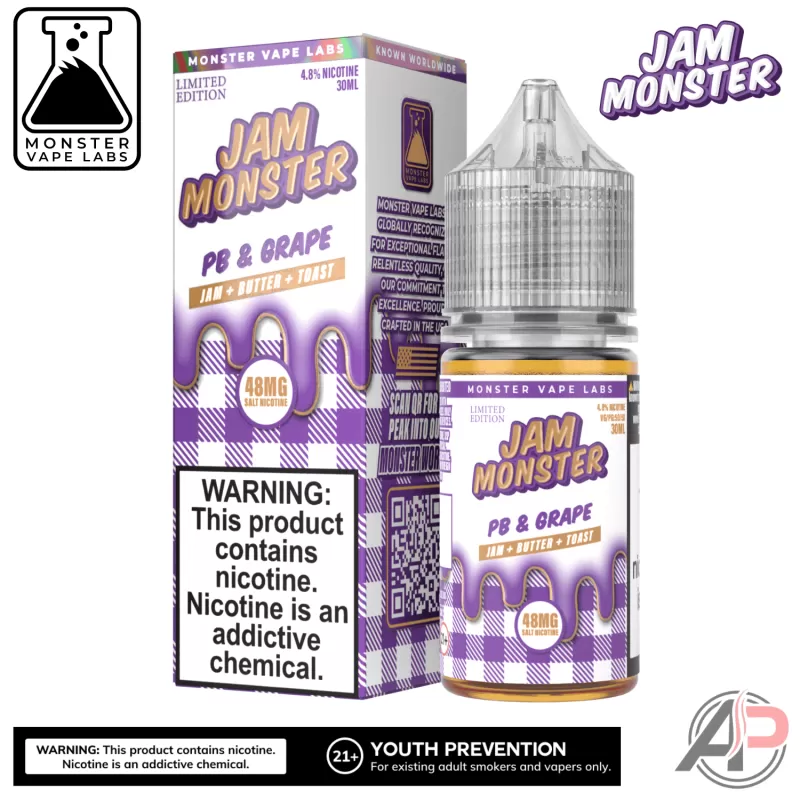 PB & Grape Salt Nicotine By Jam Monster Vape Labs 30mL