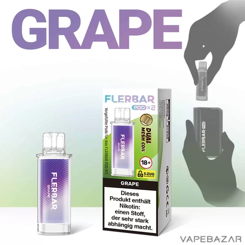 Flerbar Pods – Grape – Prefilled Liquid Pod – 2er Pack - Image 2